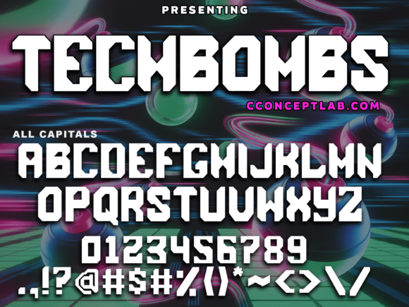 Techbombs: A Sci-Fi Display Font for Digital Creativity